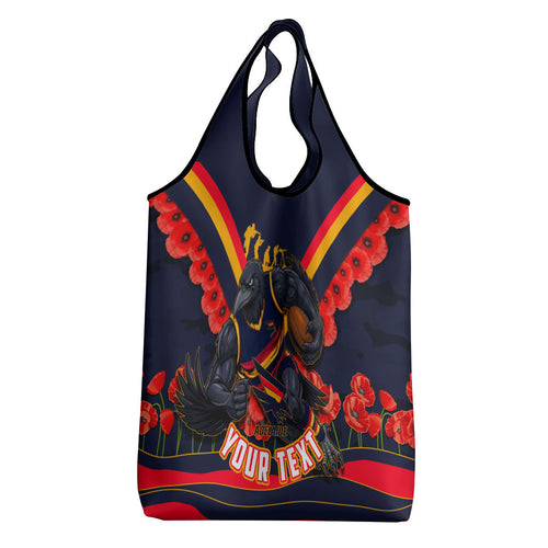 Personalised Adelaide Crows ANZAC Grocery Bag Military Remembrance Australian Football Mascot Camouflage