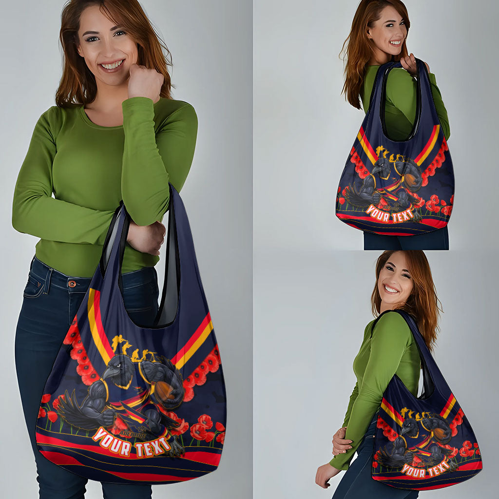 Personalised Adelaide Crows ANZAC Grocery Bag Military Remembrance Australian Football Mascot Camouflage
