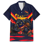 Personalised Adelaide Crows ANZAC Hawaiian Shirt Military Remembrance Australian Football Mascot Camouflage