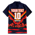 Personalised Adelaide Crows ANZAC Hawaiian Shirt Military Remembrance Australian Football Mascot Camouflage