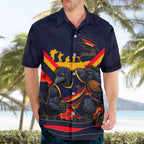 Personalised Adelaide Crows ANZAC Hawaiian Shirt Military Remembrance Australian Football Mascot Camouflage