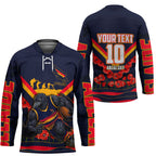 Personalised Adelaide Crows ANZAC Hockey Jersey Military Remembrance Australian Football Mascot Camouflage