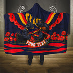 Personalised Adelaide Crows ANZAC Hooded Blanket Military Remembrance Australian Football Mascot Camouflage