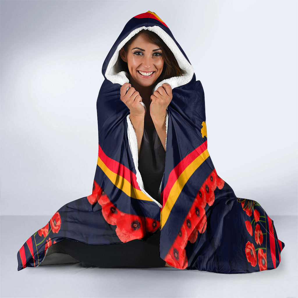 Personalised Adelaide Crows ANZAC Hooded Blanket Military Remembrance Australian Football Mascot Camouflage