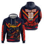 Personalised Adelaide Crows ANZAC Hoodie Military Remembrance Australian Football Mascot Camouflage