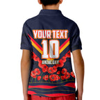 Personalised Adelaide Crows ANZAC Kid Polo Shirt Military Remembrance Australian Football Mascot Camouflage