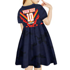 Personalised Adelaide Crows ANZAC Kid Short Sleeve Dress Military Remembrance Australian Football Mascot Camouflage