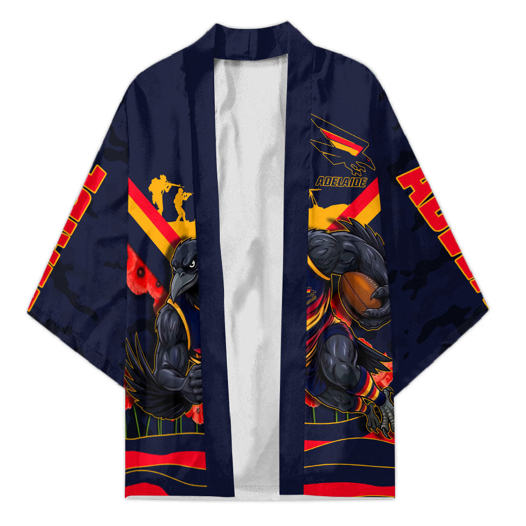 Personalised Adelaide Crows ANZAC Kimono Military Remembrance Australian Football Mascot Camouflage