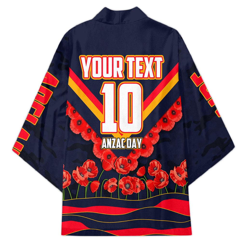 Personalised Adelaide Crows ANZAC Kimono Military Remembrance Australian Football Mascot Camouflage