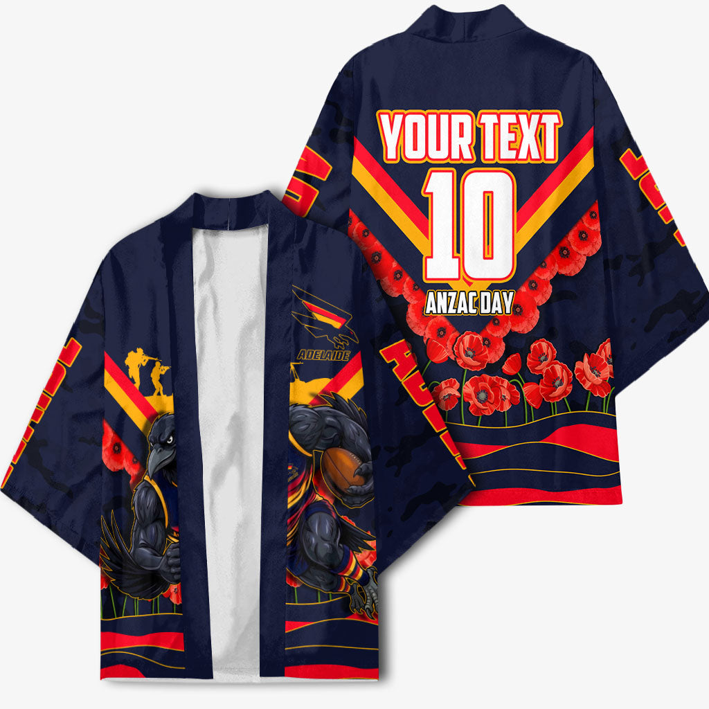 Personalised Adelaide Crows ANZAC Kimono Military Remembrance Australian Football Mascot Camouflage