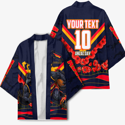 Personalised Adelaide Crows ANZAC Kimono Military Remembrance Australian Football Mascot Camouflage