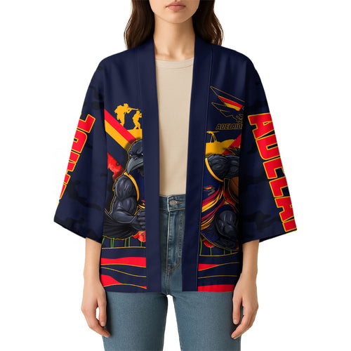 Personalised Adelaide Crows ANZAC Kimono Military Remembrance Australian Football Mascot Camouflage