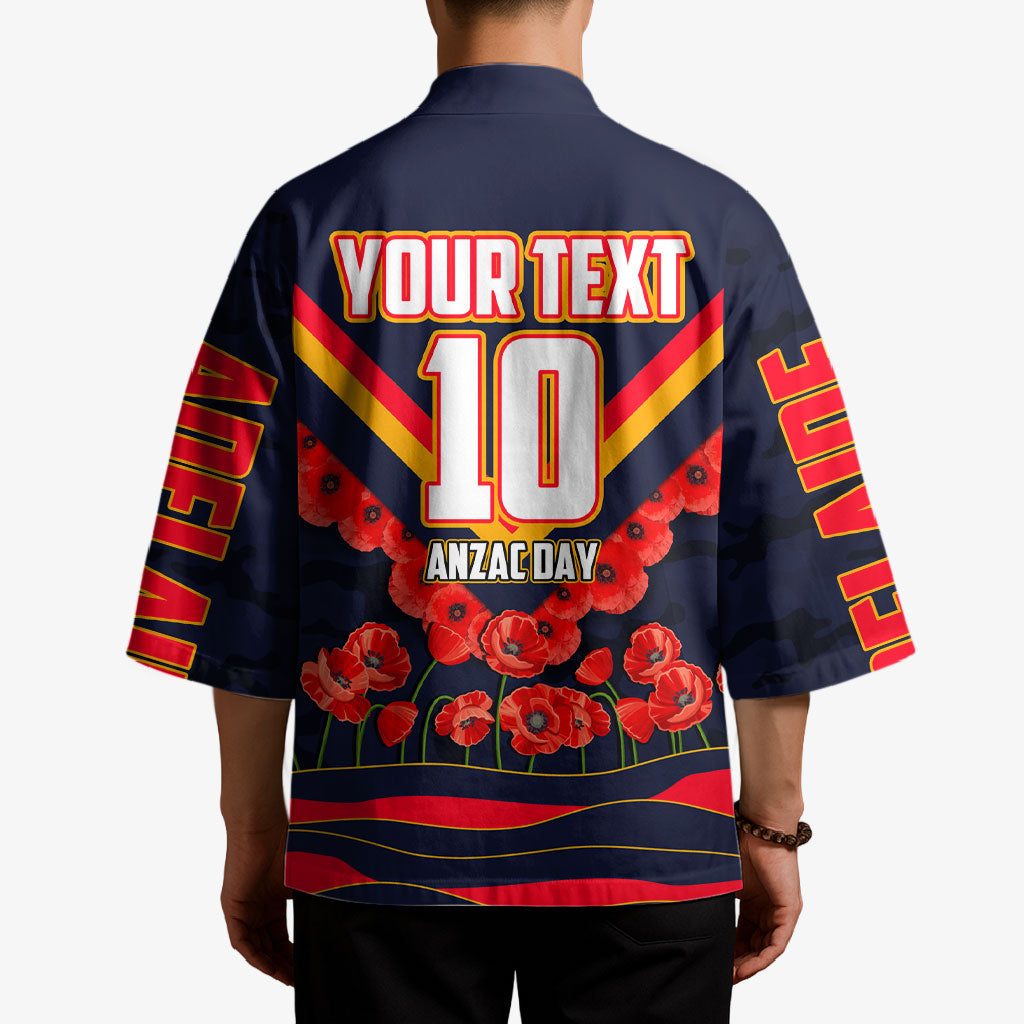 Personalised Adelaide Crows ANZAC Kimono Military Remembrance Australian Football Mascot Camouflage