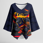 Personalised Adelaide Crows ANZAC Kimono Sleeve Blouse Military Remembrance Australian Football Mascot Camouflage