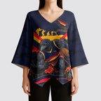 Personalised Adelaide Crows ANZAC Kimono Sleeve Blouse Military Remembrance Australian Football Mascot Camouflage