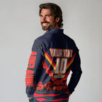 Personalised Adelaide Crows ANZAC Long Sleeve Polo Shirt Military Remembrance Australian Football Mascot Camouflage