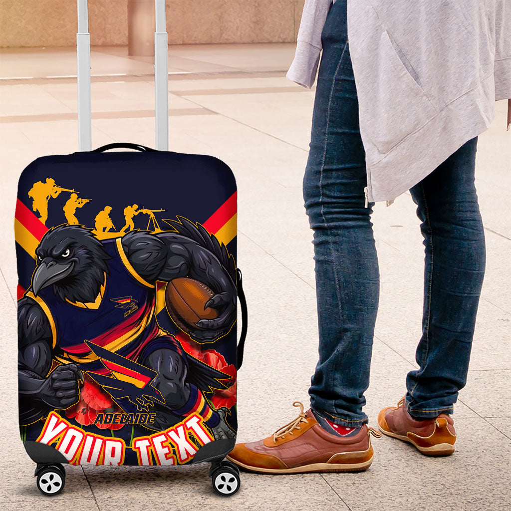 Personalised Adelaide Crows ANZAC Luggage Cover Military Remembrance Australian Football Mascot Camouflage