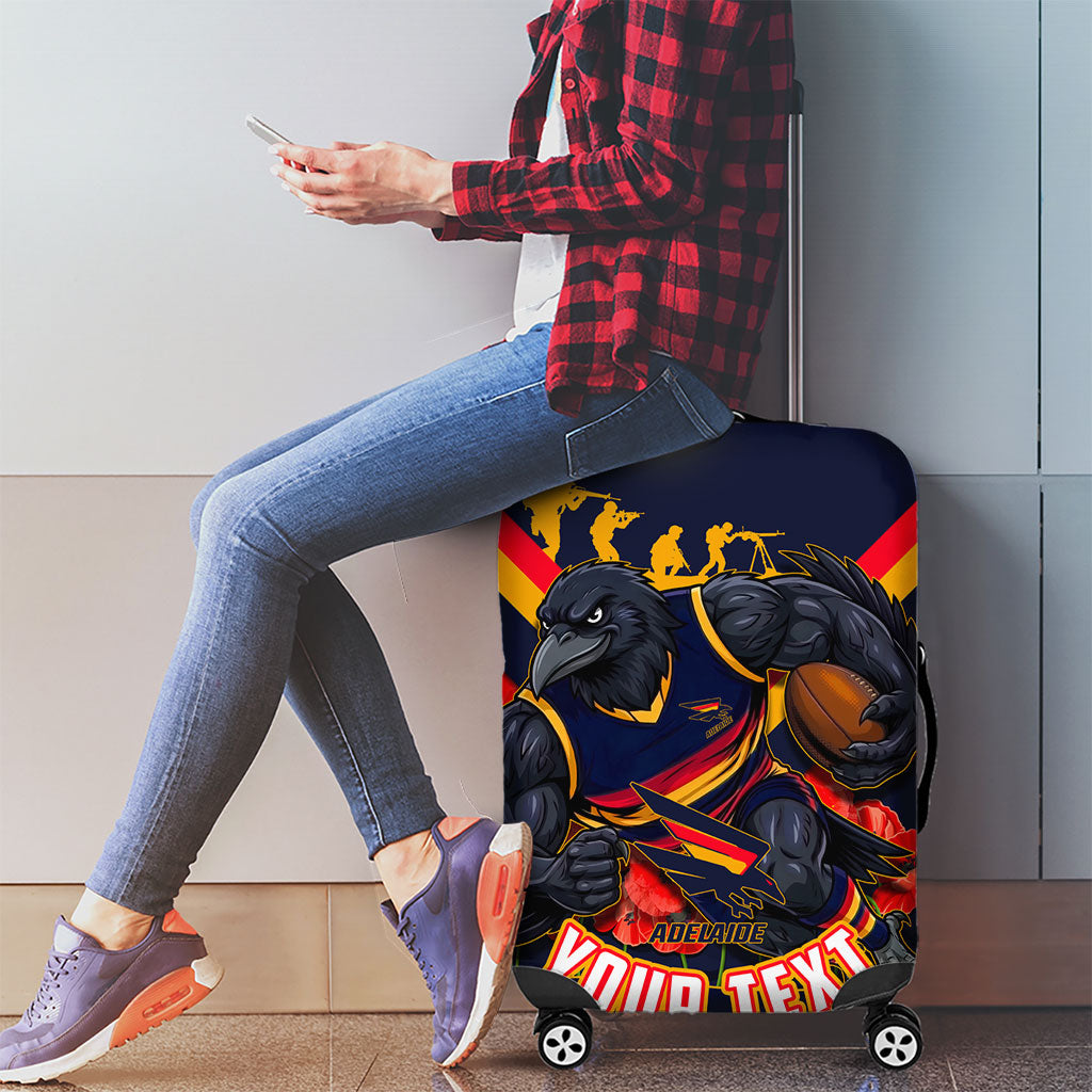 Personalised Adelaide Crows ANZAC Luggage Cover Military Remembrance Australian Football Mascot Camouflage