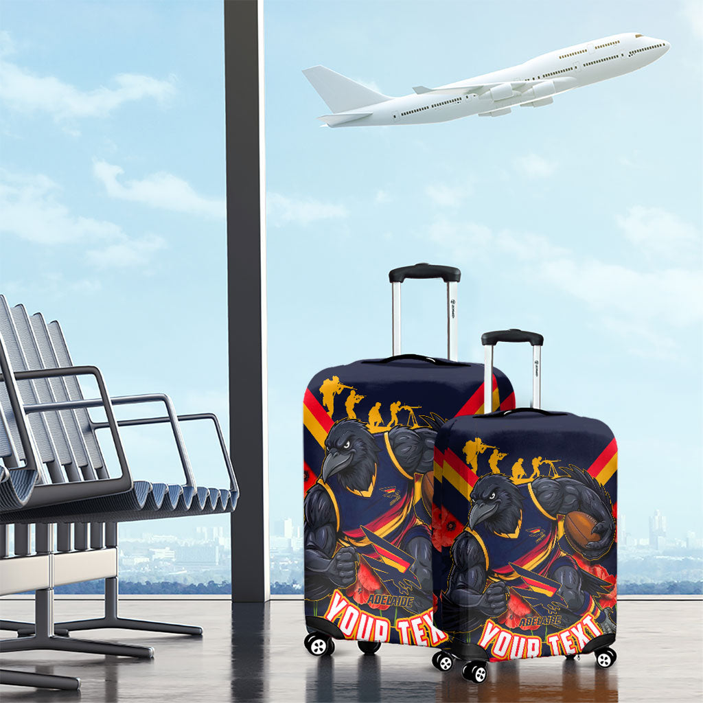 Personalised Adelaide Crows ANZAC Luggage Cover Military Remembrance Australian Football Mascot Camouflage