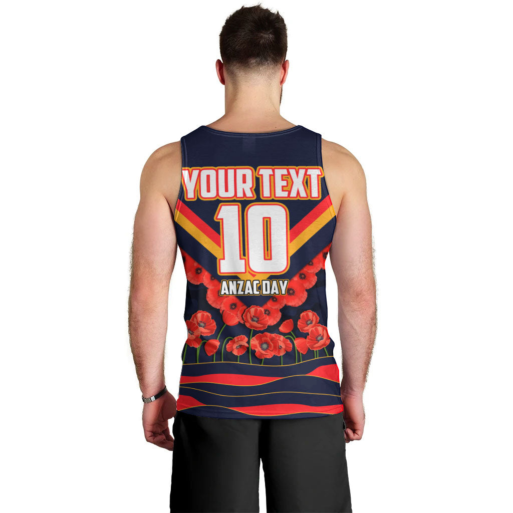 Personalised Adelaide Crows ANZAC Men Tank Top Military Remembrance Australian Football Mascot Camouflage