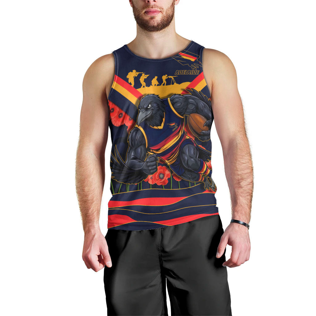 Personalised Adelaide Crows ANZAC Men Tank Top Military Remembrance Australian Football Mascot Camouflage