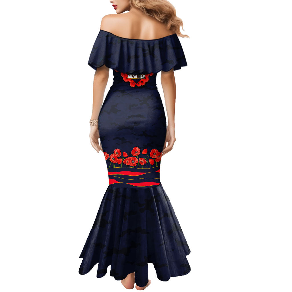 Personalised Adelaide Crows ANZAC Mermaid Dress Military Remembrance Australian Football Mascot Camouflage