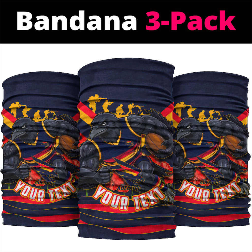Personalised Adelaide Crows ANZAC Neck Gaiter Military Remembrance Australian Football Mascot Camouflage