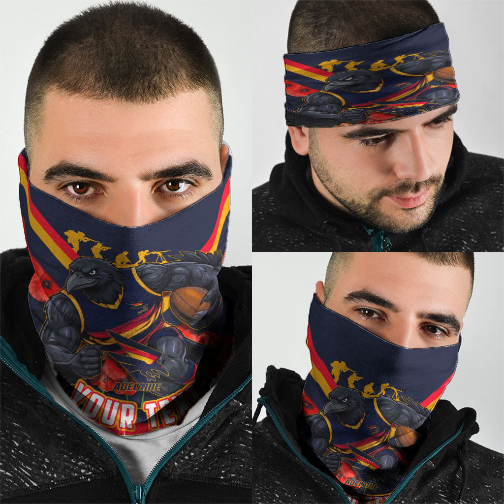 Personalised Adelaide Crows ANZAC Neck Gaiter Military Remembrance Australian Football Mascot Camouflage
