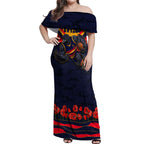 Personalised Adelaide Crows ANZAC Off Shoulder Maxi Dress Military Remembrance Australian Football Mascot Camouflage