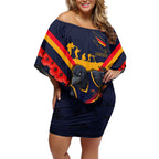 Personalised Adelaide Crows ANZAC Off Shoulder Short Dress Military Remembrance Australian Football Mascot Camouflage