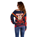 Personalised Adelaide Crows ANZAC Off Shoulder Sweater Military Remembrance Australian Football Mascot Camouflage