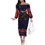 Personalised Adelaide Crows ANZAC Off The Shoulder Long Sleeve Dress Military Remembrance Australian Football Mascot Camouflage