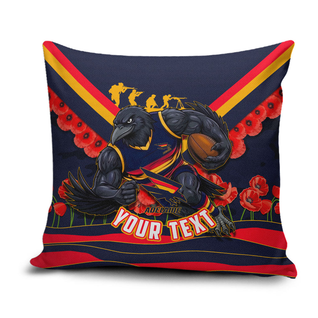 Personalised Adelaide Crows ANZAC Pillow Cover Military Remembrance Australian Football Mascot Camouflage