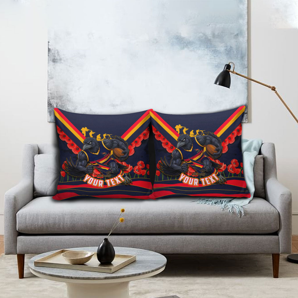 Personalised Adelaide Crows ANZAC Pillow Cover Military Remembrance Australian Football Mascot Camouflage