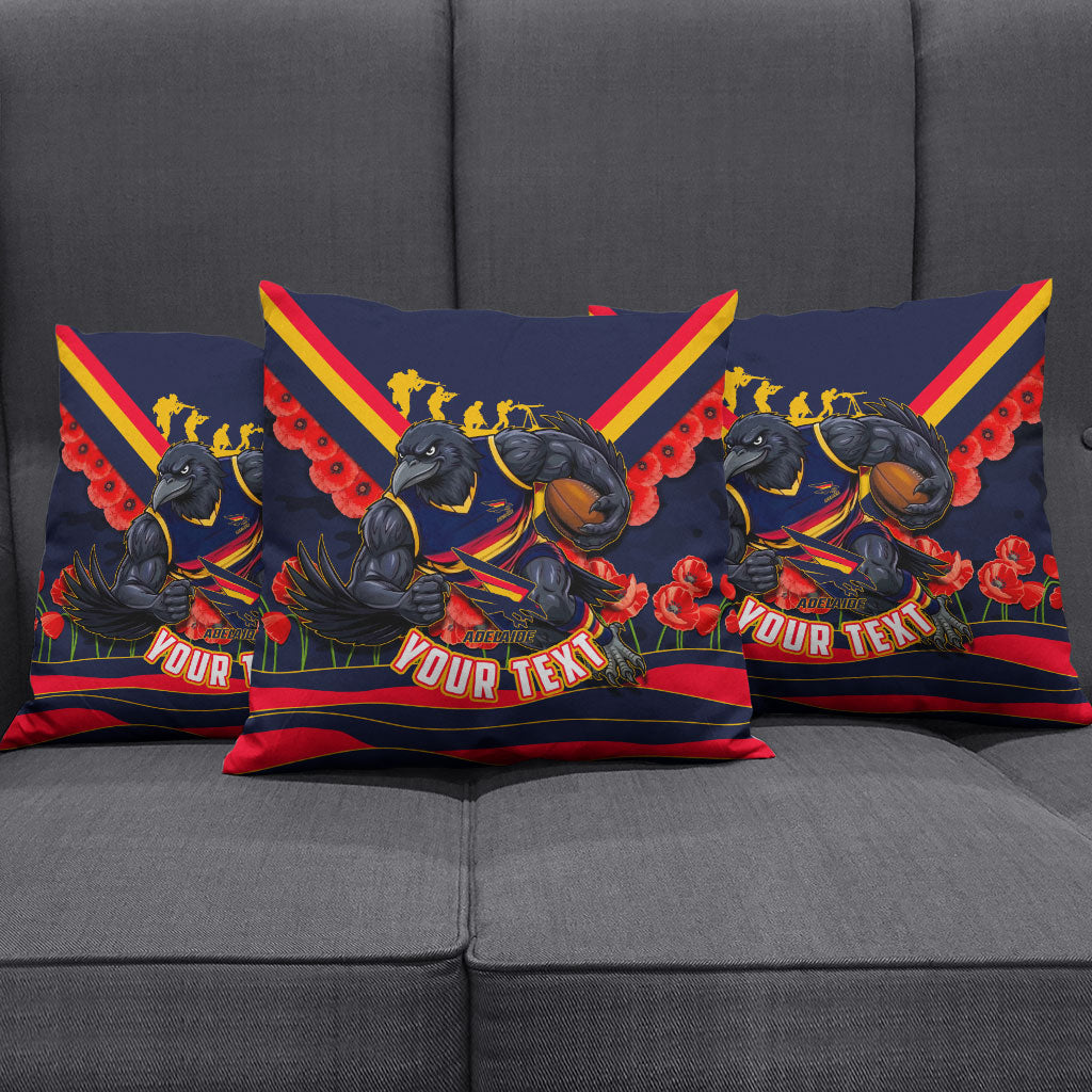 Personalised Adelaide Crows ANZAC Pillow Cover Military Remembrance Australian Football Mascot Camouflage