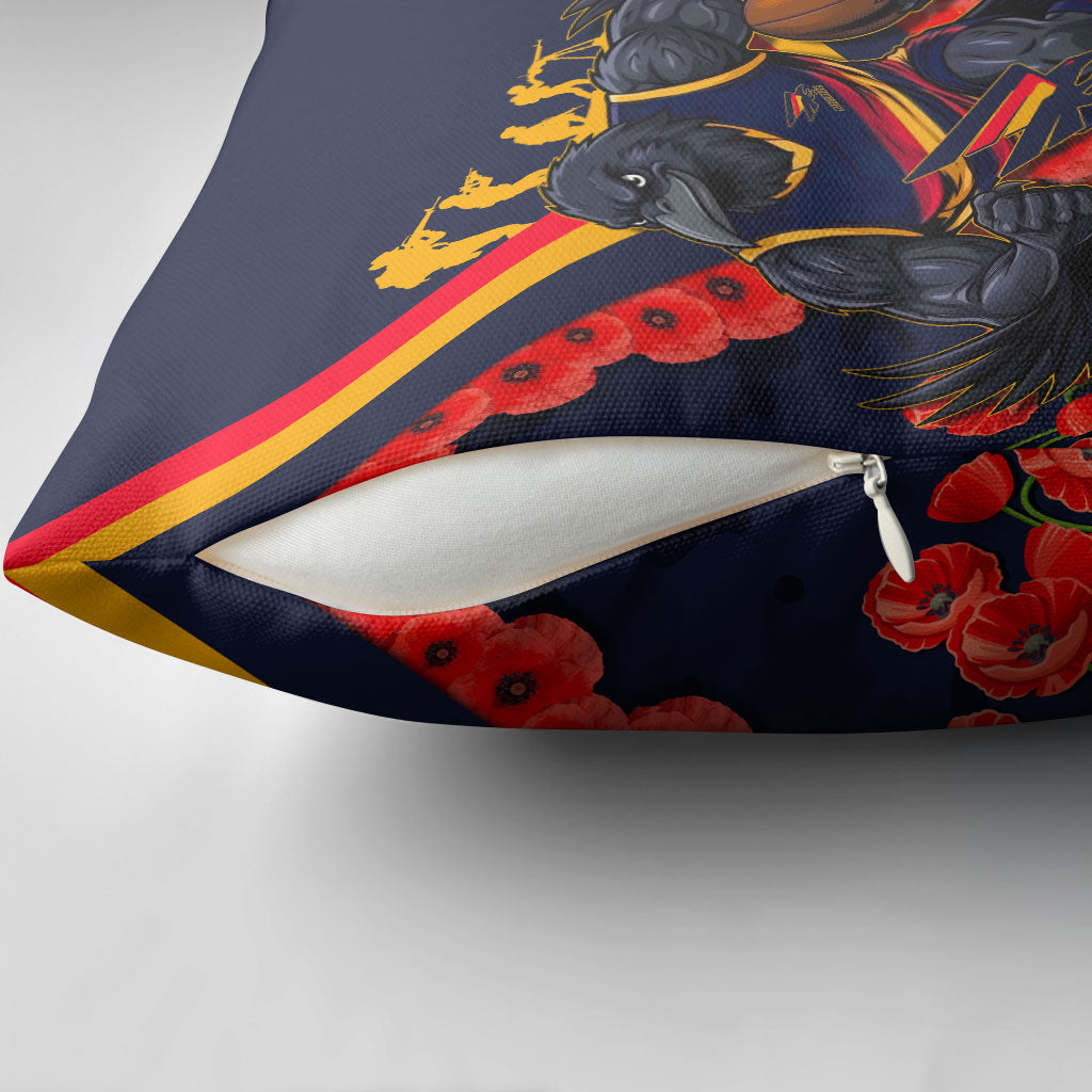 Personalised Adelaide Crows ANZAC Pillow Cover Military Remembrance Australian Football Mascot Camouflage