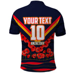Personalised Adelaide Crows ANZAC Polo Shirt Military Remembrance Australian Football Mascot Camouflage