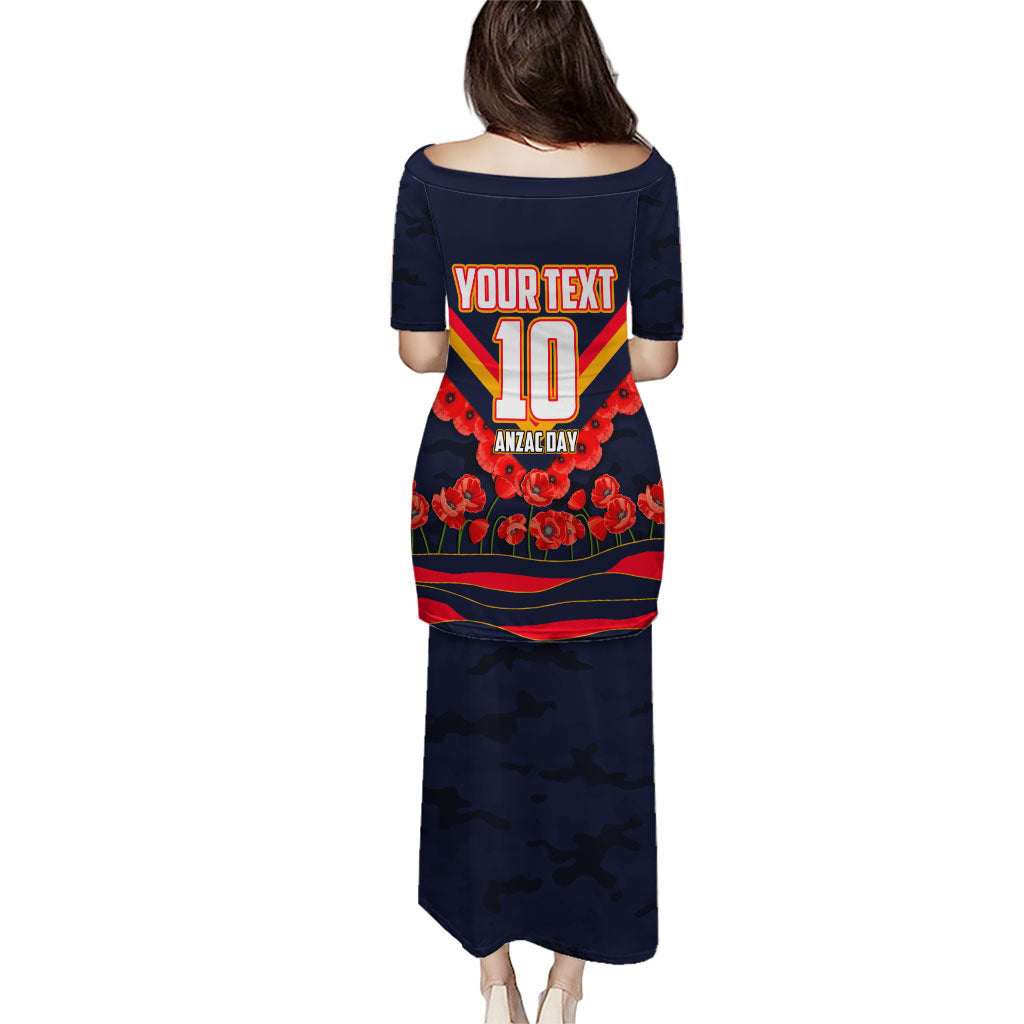 Personalised Adelaide Crows ANZAC Puletasi Military Remembrance Australian Football Mascot Camouflage