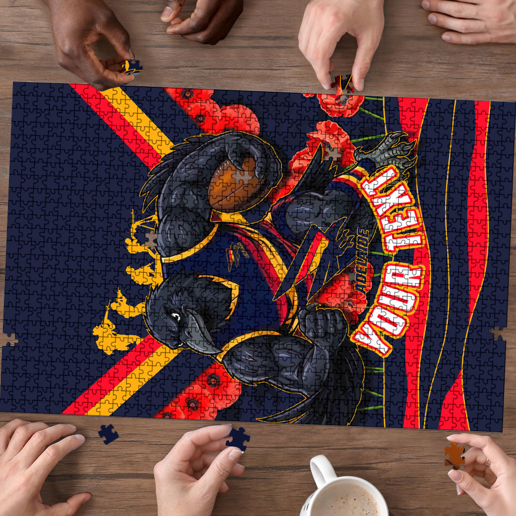 Personalised Adelaide Crows ANZAC Puzzle Military Remembrance Australian Football Mascot Camouflage