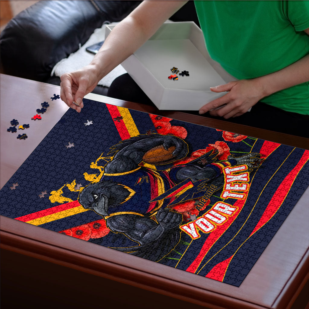 Personalised Adelaide Crows ANZAC Puzzle Military Remembrance Australian Football Mascot Camouflage