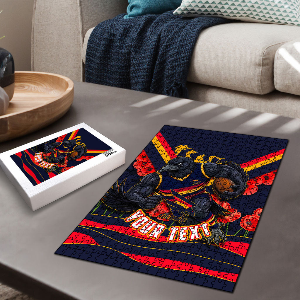 Personalised Adelaide Crows ANZAC Puzzle Military Remembrance Australian Football Mascot Camouflage