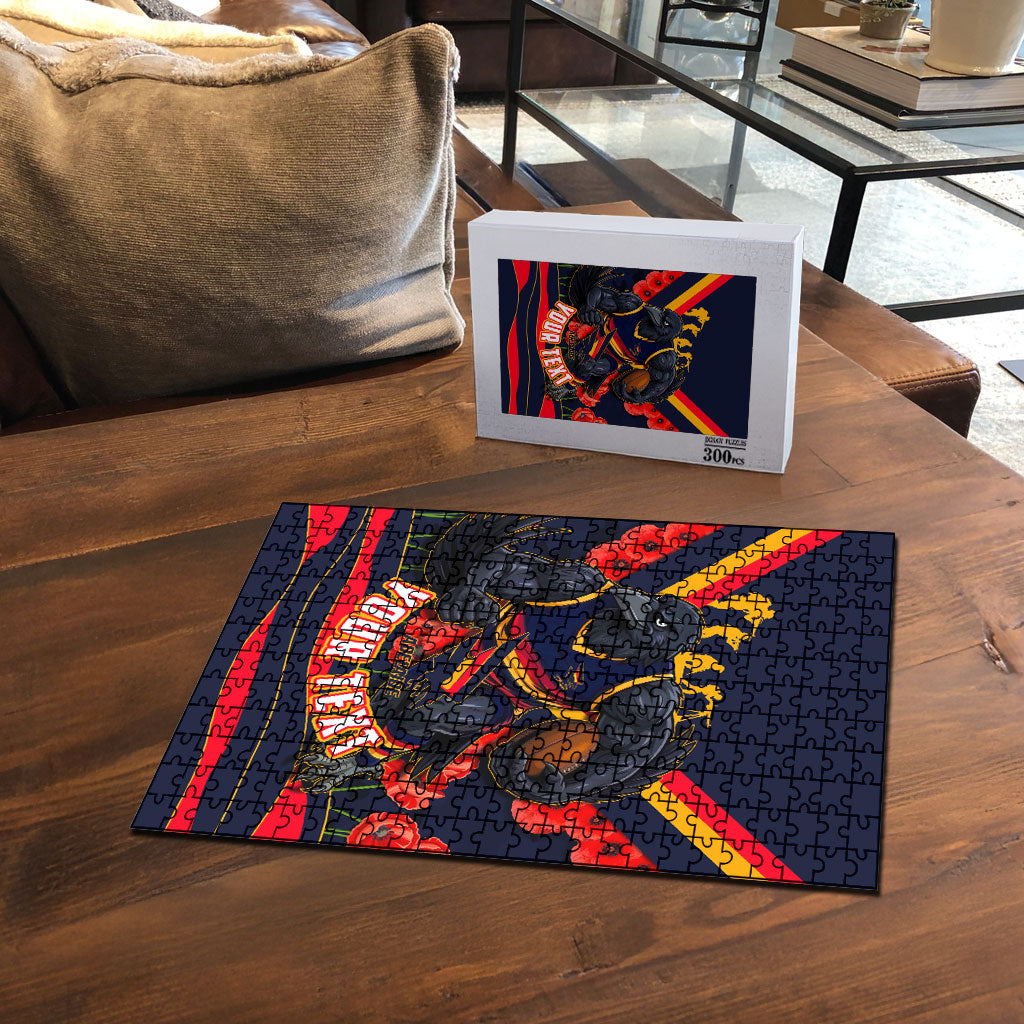 Personalised Adelaide Crows ANZAC Puzzle Military Remembrance Australian Football Mascot Camouflage