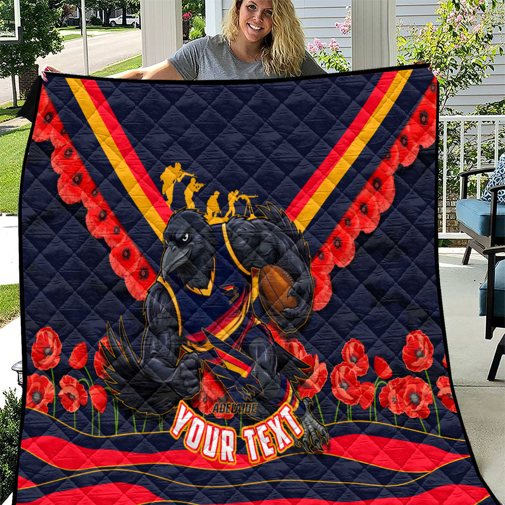 Personalised Adelaide Crows ANZAC Quilt Military Remembrance Australian Football Mascot Camouflage