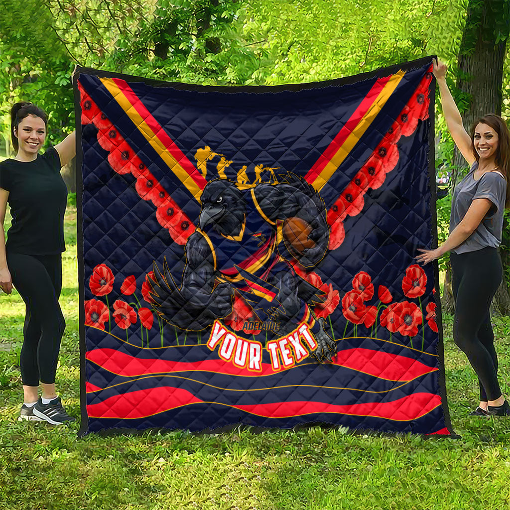 Personalised Adelaide Crows ANZAC Quilt Military Remembrance Australian Football Mascot Camouflage