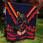 Personalised Adelaide Crows ANZAC Quilt Military Remembrance Australian Football Mascot Camouflage