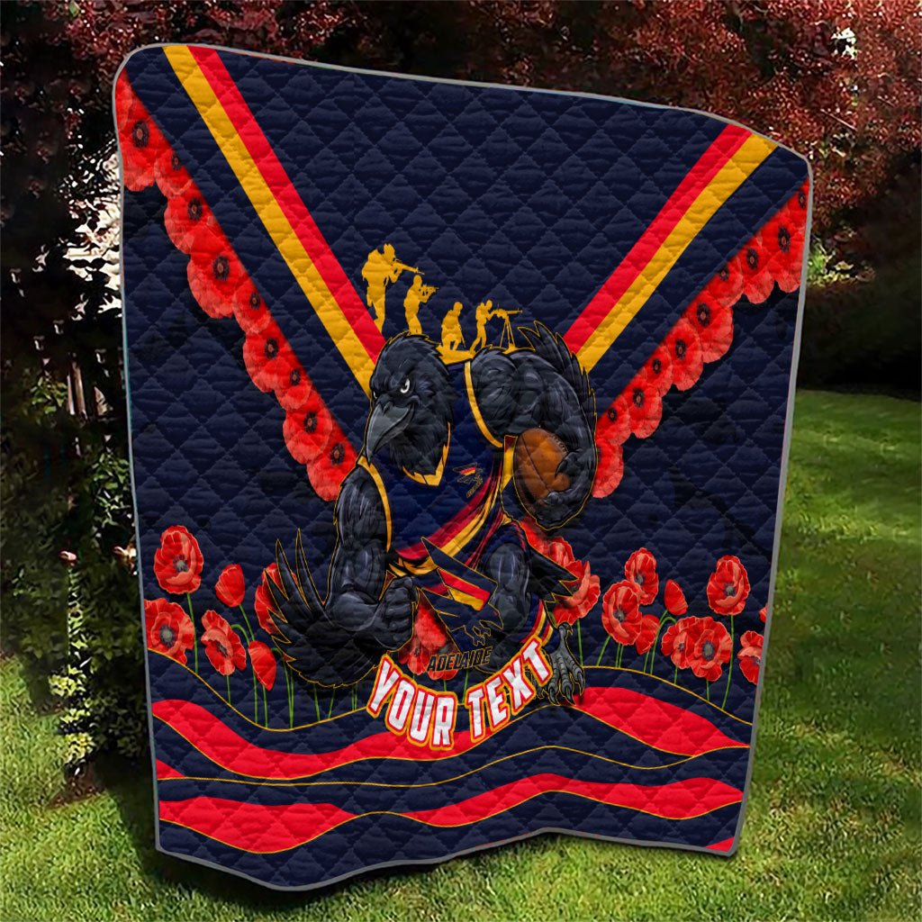 Personalised Adelaide Crows ANZAC Quilt Military Remembrance Australian Football Mascot Camouflage