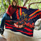 Personalised Adelaide Crows ANZAC Quilt Military Remembrance Australian Football Mascot Camouflage