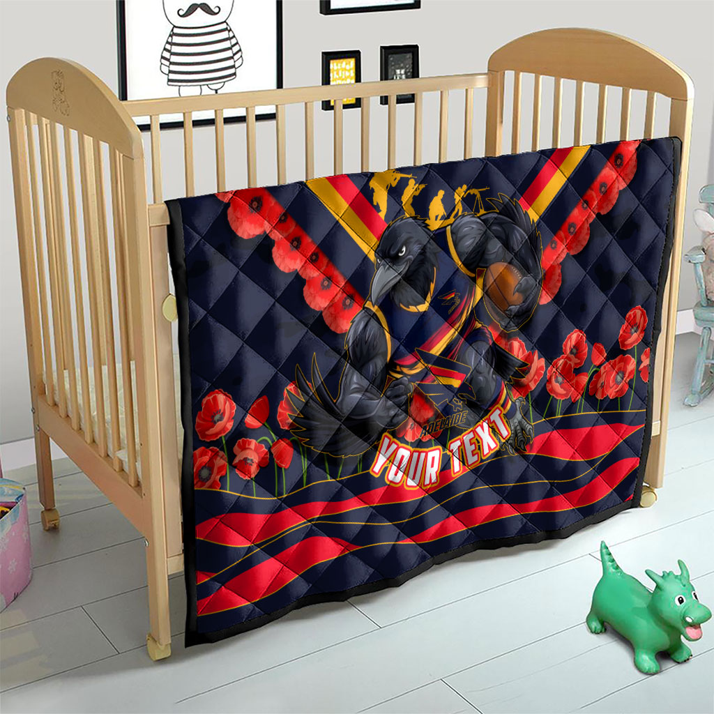 Personalised Adelaide Crows ANZAC Quilt Military Remembrance Australian Football Mascot Camouflage