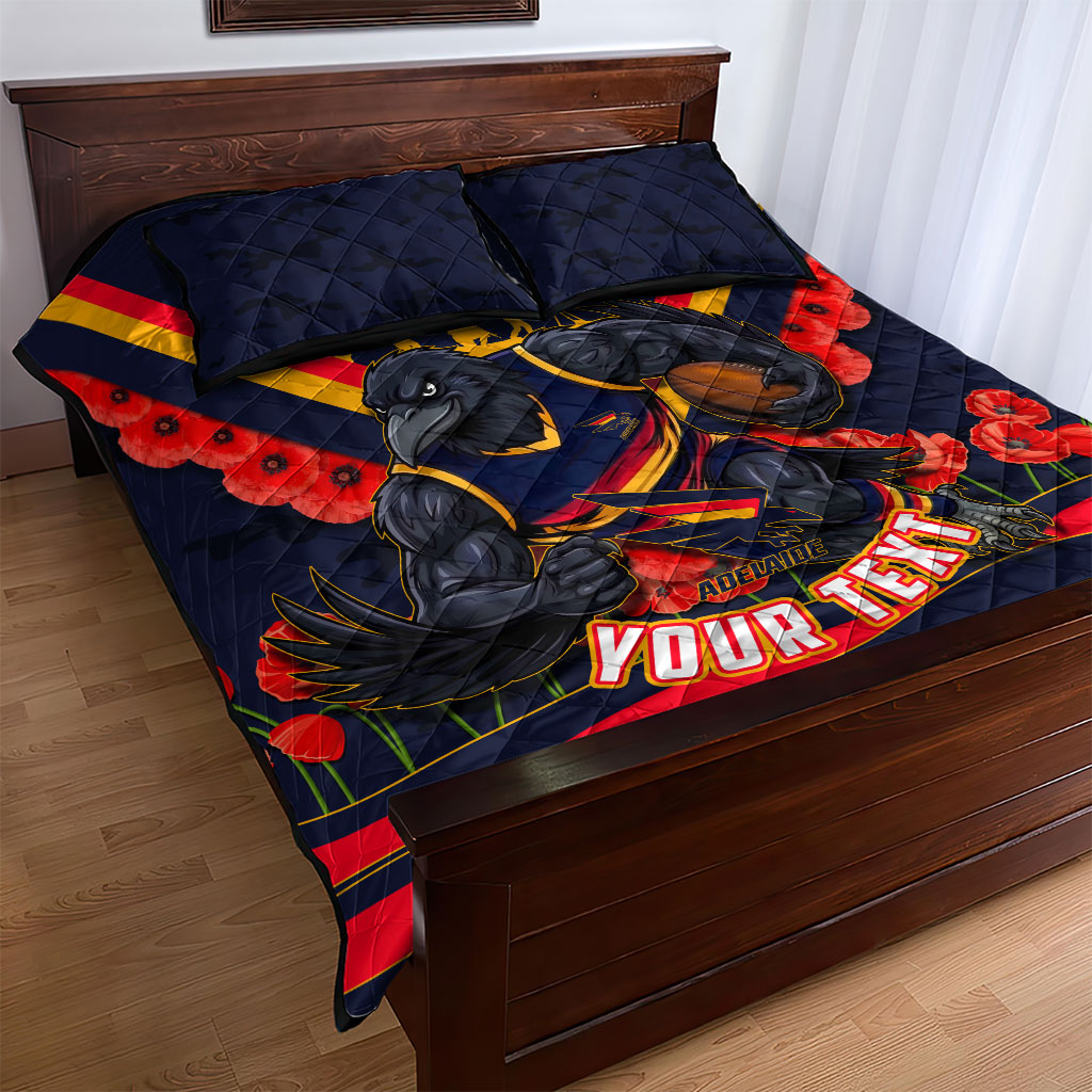Personalised Adelaide Crows ANZAC Quilt Bed Set Military Remembrance Australian Football Mascot Camouflage