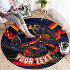 Personalised Adelaide Crows ANZAC Round Carpet Military Remembrance Australian Football Mascot Camouflage